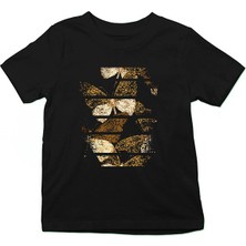 Darkhane Tasarım Kelebek Siyah Unisex Çocuk Tişört T-Shirt