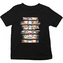 Darkhane Rakun Siyah Unisex Çocuk Tişört T-Shirt