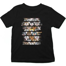 Darkhane Kurt Köpeği Siyah Unisex Çocuk Tişört T-Shirt