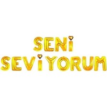 Rönesans Parti Seni Seviyorum Gold Renkli Folyo Balon