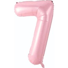 Rönesans Parti 7 Açık Pembe Renk Rakam Folyo Balon 80 cm