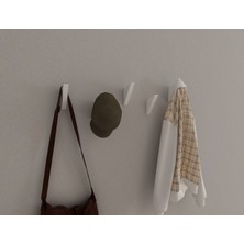 3 Boyutlu Hepsi Modern Duvar Kanca Askılık - 5 Adet Beyaz Askılık - Model 105