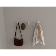 3 Boyutlu Hepsi Modern Duvar Kanca Askılık - 5 Adet Beyaz Askılık - Model 105