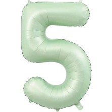 Bal10 Dünyası 5 Su Yeşili Renk Rakam Folyo Balon 76 cm
