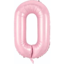 Bal10 Dünyası 0 Açık Pembe Renk Rakam Folyo Balon 80 cm