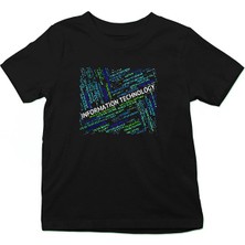 Darkhane Bilgisayar Programcısı Siyah Unisex Çocuk Tişört T-Shirt