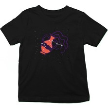 Darkhane Kova Burcu Siyah Unisex Çocuk Tişört T-Shirt