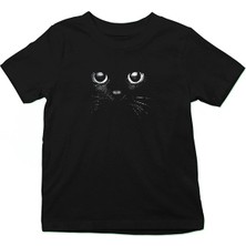 Darkhane Kara Kedi Siyah Unisex Çocuk Tişört T-Shirt