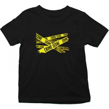 Darkhane Polis Siyah Unisex Çocuk Tişört T-Shirt