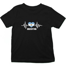 Darkhane Arjantin Siyah Unisex Çocuk Tişört T-Shirt