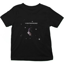 Darkhane Asteroit Siyah Unisex Çocuk Tişört T-Shirt