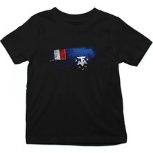 Darkhane Fransız Güney Toprakları - French Southern Siyah Unisex Çocuk Tişört T-Shirt