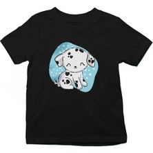 Darkhane Tatlı Dalmaçyalı Siyah Unisex Çocuk Tişört T-Shirt