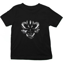 Darkhane Ellerden Yüz Şekli Siyah Unisex Çocuk Tişört T-Shirt