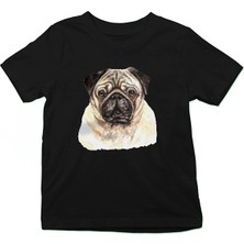 Darkhane Sevin Beni Pug Siyah Unisex Çocuk Tişört T-Shirt
