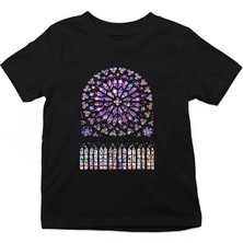 Darkhane Notre Dame Katedrali Siyah Unisex Çocuk Tişört T-Shirt