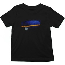 Darkhane Nauru Siyah Unisex Çocuk Tişört T-Shirt