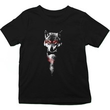 Darkhane Papyonlu Centilmen Kurt Siyah Unisex Çocuk Tişört T-Shirt