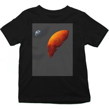 Darkhane Mars Siyah Unisex Çocuk Tişört T-Shirt