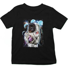 Darkhane Astronot Goril Siyah Unisex Çocuk Tişört T-Shirt