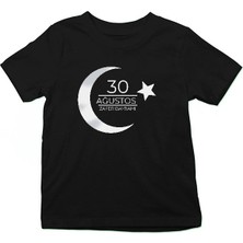Darkhane 30 Ağustos Zafer Bayramı Siyah Unisex Çocuk Tişört T-Shirt