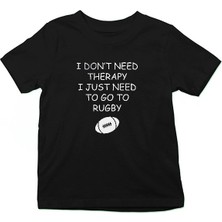 Darkhane Rugby Siyah Unisex Çocuk Tişört T-Shirt