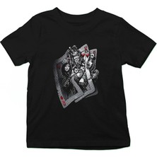 Darkhane Poker Siyah Unisex Çocuk Tişört T-Shirt