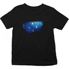 Darkhane Mikronezya - Micronesia Siyah Unisex Çocuk Tişört T-Shirt