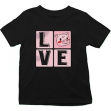 Darkhane Domuzcuk Sevgisi Siyah Unisex Çocuk Tişört T-Shirt