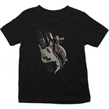 Darkhane Elektro Gitar Siyah Unisex Çocuk Tişört T-Shirt