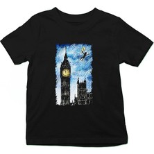Darkhane Big Ben Siyah Unisex Çocuk Tişört T-Shirt