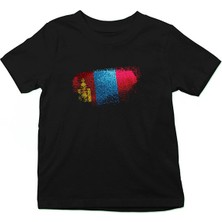 Darkhane Moğolistan - Mongolia Siyah Unisex Çocuk Tişört T-Shirt