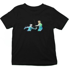 Darkhane Eskrim Siyah Unisex Çocuk Tişört T-Shirt