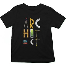 Darkhane Iç Mimar Siyah Unisex Çocuk Tişört T-Shirt