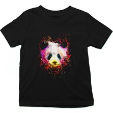 Darkhane Panda Siyah Unisex Çocuk Tişört T-Shirt