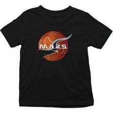 Darkhane Mars Siyah Unisex Çocuk Tişört T-Shirt