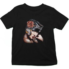 Darkhane Puro Içen Kız Siyah Unisex Çocuk Tişört T-Shirt