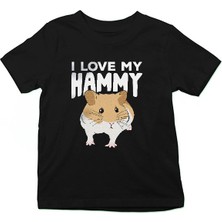 Darkhane Hamster Sevgisi Siyah Unisex Çocuk Tişört T-Shirt