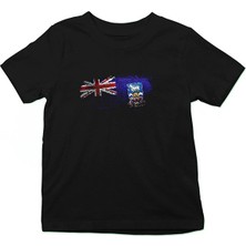 Darkhane Falkland Islands Siyah Unisex Çocuk Tişört T-Shirt