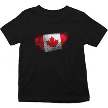 Darkhane Kanada - Canada Siyah Unisex Çocuk Tişört T-Shirt