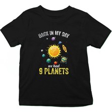 Darkhane Gezegenler Siyah Unisex Çocuk Tişört T-Shirt