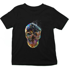 Darkhane Patlayan Balon Kuru Kafa Siyah Unisex Çocuk Tişört T-Shirt