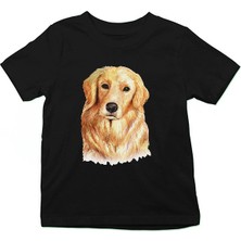 Darkhane Golden Retriever Siyah Unisex Çocuk Tişört T-Shirt