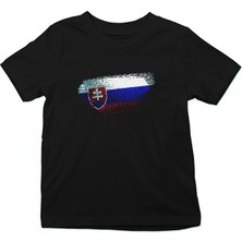 Darkhane Slovakya - Slovakia Siyah Unisex Çocuk Tişört T-Shirt