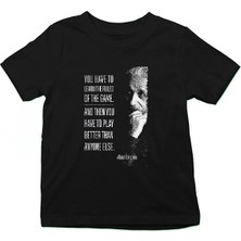 Darkhane Albert Einstein Sözü Siyah Unisex Çocuk Tişört T-Shirt