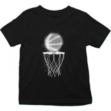 Darkhane Basketbol Siyah Unisex Çocuk Tişört T-Shirt