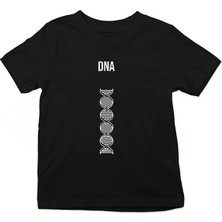 Darkhane Dna Çift Sarmal Siyah Unisex Çocuk Tişört T-Shirt