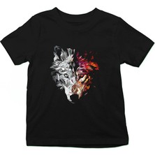 Darkhane Kurt Siyah Unisex Çocuk Tişört T-Shirt
