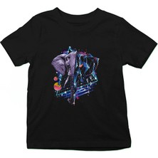 Darkhane Tasarım Fil Siyah Unisex Çocuk Tişört T-Shirt