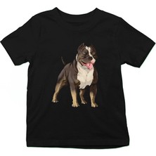Darkhane Asil Pitbull  Siyah Unisex Çocuk Tişört T-Shirt